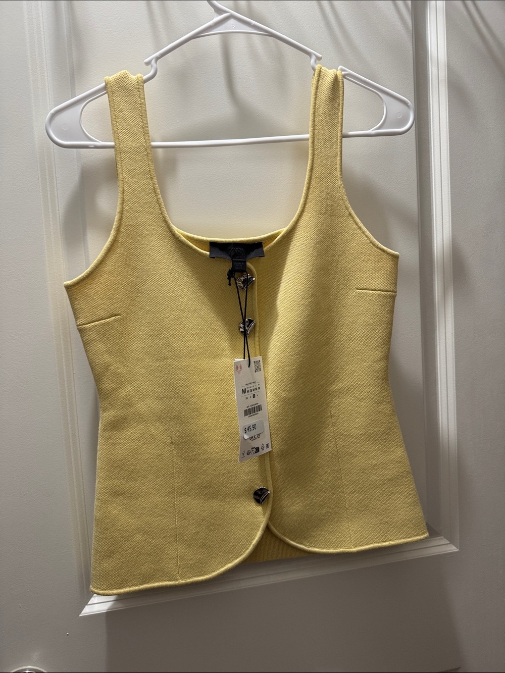 Zara Light Yellow Women's Knit Tank Top